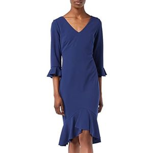 Gina Bacconi Dames Stretch Crêpe Jurk Cocktail, Middernacht, 36 NL