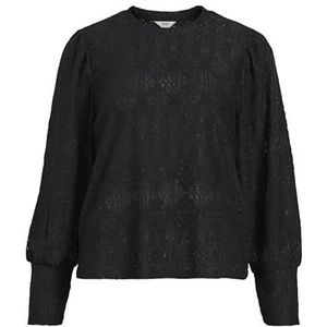 Object OBJFEODORA L/S Top NOOS blouse voor dames, zwart, M, zwart, M