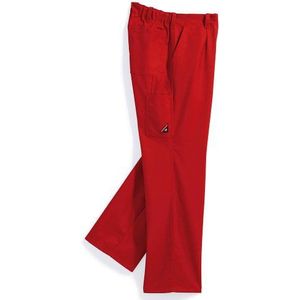 BP Cotton Plus 1469-720-81 werkbroek - stoffen bretels met rubberen inzetstuk - zakken voor kniebeschermers - puur katoen - slanke pasvorm - maat: 106 - kleur: rood