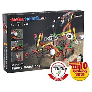 fischertechnik 559890 ADVANCED Funny Reactions – bouwpakket voor kinderen vanaf 8 Jaar, constructiespeelgoed met kettingreacties