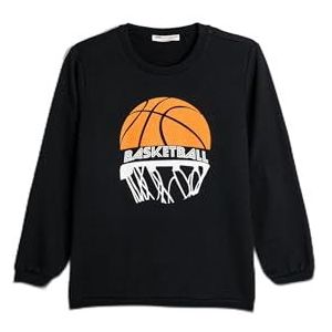 Koton Boys's Long Sleeve Crew Neck Basketbal Thema Gedrukt Detail Soft Interieur Sweatshirt, marineblauw (704), 5-6 jaar