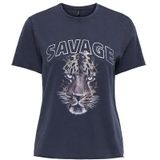 ONLY - Onllucy Life - T-shirt - Total Eclipse - Normale Pasvorm, Korte Mouwen