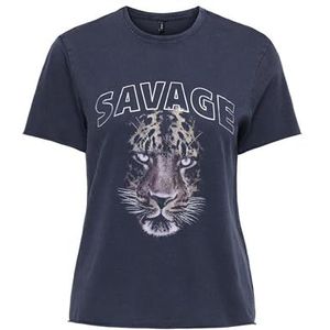 ONLY - Onllucy Life - T-shirt - Total Eclipse - Normale Pasvorm, Korte Mouwen