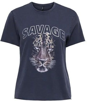 ONLY - Onllucy Life - T-shirt - Total Eclipse - Normale Pasvorm, Korte Mouwen