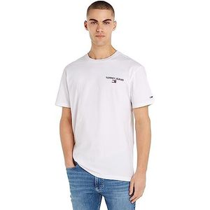 Tommy Jeans TJM CLSC Lineaire Back Print Tee S/S T-shirts voor heren, Wit, XXS