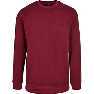 Build Your Brand Heren sweatshirt Basic Crewneck Sweater, pullover voor mannen verkrijgbaar in vele kleuren, maten XS - 5XL, bordeaux, 4XL