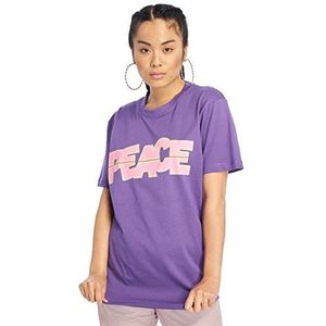 Mister Tee Dames Ladies Peace T-shirt, Ultraviolet, XS