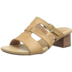 Clarks Desirae Palm Slide Sandalen voor dames, Light Tan Lea, 39,5 EU, Light Tan Lea, 39.5 EU
