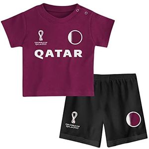 FIFA Unisex Kids Officiële Fifa World Cup 2022 Tee & Short Set - Qatar - Home Country Tee & Shorts Set (pak van 1), Rood, 18 Maanden