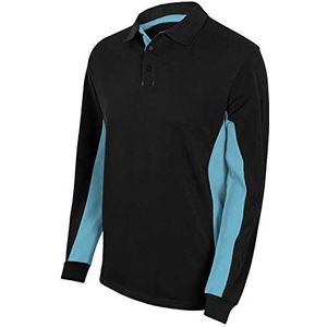 Velilla 105514 0/5 - zwart/lichtblauw XXL - poloshirt lange mouwen zwart maat XXL