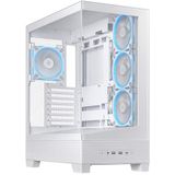 ASUS A31 Plus TG ARGB - ATX-pc-behuizing (compatibel met moederborden met verborgen aansluiting, 360 mm radiatoren en 380 mm graphics, 4 ARGB-ventilatoren, gehard glas, kabelmanagement), wit