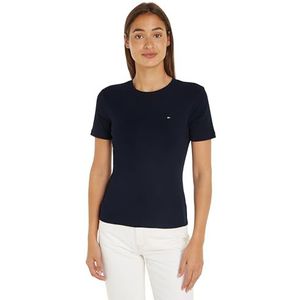 Tommy Hilfiger Dames nieuwe slanke Cody C-Nk Ss S/S gebreide tops, blauw, XS, woestijn hemel, XS