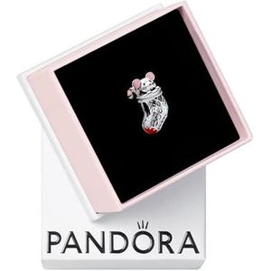 PANDORA - Moments Collection - Charm - Festive Mouse & Stocking - Sterling Zilver