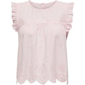 Top - Katoen - Mouwloos - O-hals - Ruches - Regular Fit