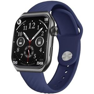 Trevi T-FIT 400C Smartwatch met bluetooth-oproepfunctie, AMOLED-display, 1,96 inch (1,96 inch) Always On, wellness- en activiteitscontrole, meldingen van sociale media, waterdicht IP67, blauw