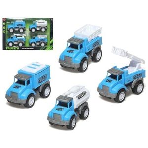 BigBuy Fun mini vrachtwagen set blauw