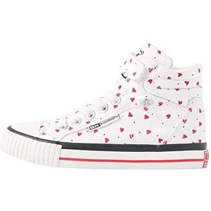 British Knights Dee Sneakers voor meisjes, Witte stippen rode harten, 21 EU
