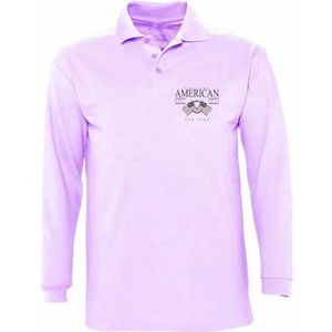 AMERICAN COLLEGE USA American College Poloshirt, lange mouwen, uniseks, kinderen, Paars, 14 Jaar