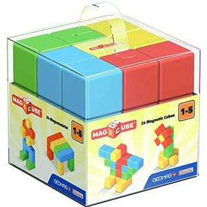 Geomag 148, Magicube Free Building Full Color - 24 magnetische blokjes voor constructies, bouwdoos, educatief speelgoed
