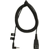 Jabra QD naar 2,5 mm jack plug headset spiraalkabel, 2 meter lang