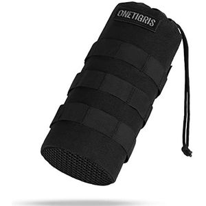 OneTigris Drinkfles houder Molle flessenhouder nylon waterkoker tas outdoor sport tactical gear zwart, 24 cm x 9,5 cm