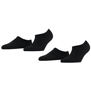 ESPRIT Dames Liner sokken Solid High 2-Pack W IN Katoen Onzichtbar eenkleurig Multipack 2 Paar, Zwart (Black 3000), 35-38