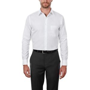 Van Heusen Men's Size FIT Dress Shirt Poplin (Big and Tall), White, 17.5"" Neck 37""-38"" Sleeve