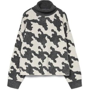 VERO MODA - VMHURLEY LS HIGHNECK HOUNDSTOOTH - Gebreide Pullover - Dames