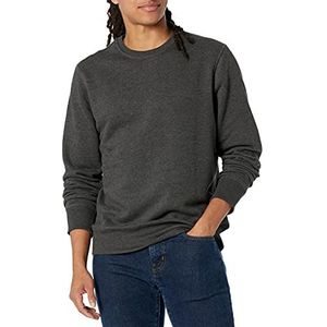 Amazon Essentials Men's Fleecetrui met ronde hals (verkrijgbaar in grote en lange maten), Houtskoolzwart, M