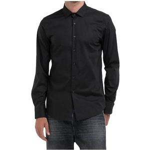 Replay Herenoverhemd slim fit, 098 Black, 3XL