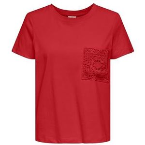 JDY - T-shirt - Rood - Met Crochet Borstzak