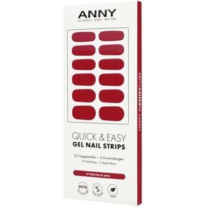 ANNY Gel nagelstrips - uv-nagelfolie om op te plakken, met uv-lamp, duurzaam en splintervrij, eenvoudig in gebruik, kleur: hot & spicy - mat rood, nr. 54