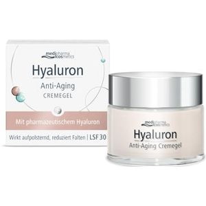 Hyaluron anti-aging crèmegel I vermindert rimpels I met LSF30 I voor een gelijkmatige teint I zachte geur