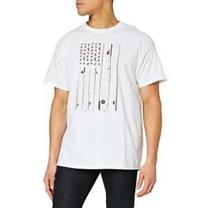 Del Sol Klassiek T-shirt voor heren - American Fly, wit T-shirt - verandert van zwart en wit naar rood, wit en blauw in de zon - 100% voorgekrompen katoenen jersey gebreid, ontspannen pasvorm,
