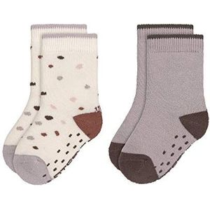 LÄSSIG Unisex kinderen anti-slip sokken set van 2 / Tiny Farmer lila maat 27-30