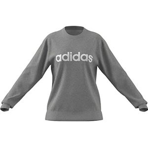 ADIDAS IC6880 W Lin FT SWT damessweatshirt, medium grijs gemêleerd/wit, maat S