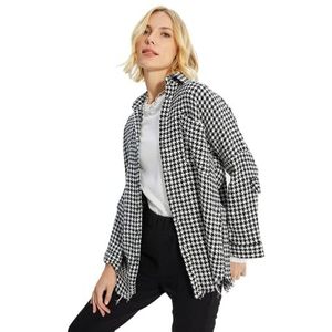 Trendyol - Twoaw20Go0159 - Geweven Overhemd - Zwart - Pied-De-Poule-Motief