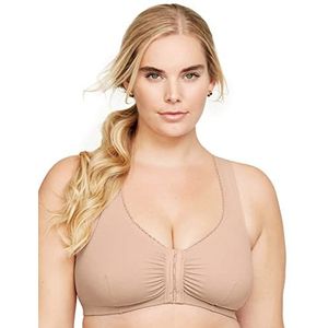 Glamorise Katoenen T-Back BH voor dames, Beige (Cafe), 110G