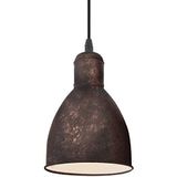 EGLO Priddy 1 Hanglamp, 1 lichtpunt, vintage hanglamp in industrieel design, retro hanglamp van staal, kleur: antiek koper; fitting: E27