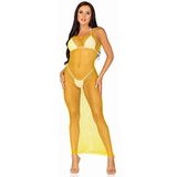 LEG AVENUE Dames 86963 38522 dessous-set, citroengeel, eenheidsmaat