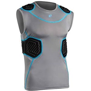 CHAMPRO Unisex's FJU10AGRS Bull Rush Voetbal Compressie Shirt w Kussensysteem, Kolen, Zwart Inset, Volwassene Klein