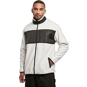 Urban Classics Patched Micro Fleece Jacket, casual herenjas van polar fleece in oversized fit pasvorm, verkrijgbaar in meerdere kleuren, maten S-5XL, wolfgrey, XL