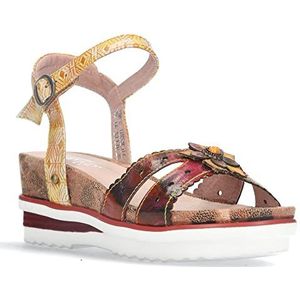 Laura Vita Dicezeo 31 sleehak sandalen voor dames, bruin, 35 EU