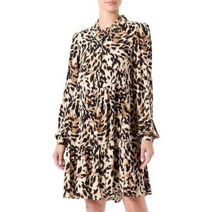 Blousejurken - Zwart - Knoopsluiting - Volant - Regular Fit