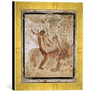Ingelijste afbeelding van AKG Anonymous erotische scène/pompejan.muurschildering, kunstdruk in hoge kwaliteit handgemaakte fotolijst, 30x30 cm, Gold Raya