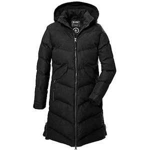 killtec Meisjes Gewatteerde jas/mantel met capuchon is waterafstotend KOW 167 GRLS QLTD CT, black, 128, 40924-000