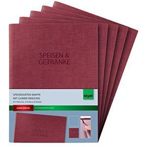 Sigel menu map met rubberen binding A5 5 Stuk bordeauxrood