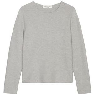 Marc O'Polo Damestrui met boothals, slim fit, grijs, XS