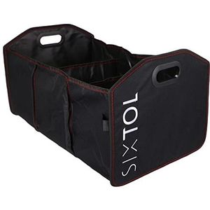 SIXTOL CAR COMPACT 3 | Opvouwbare kofferbak organizer | 3 vakken | Met handgrepen | Antislip klittenband | Zwart