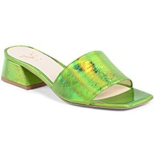19V69 ITALIA Neper Kid Naplak appelgroene sandalen voor dames, Donker Groen, 38 EU